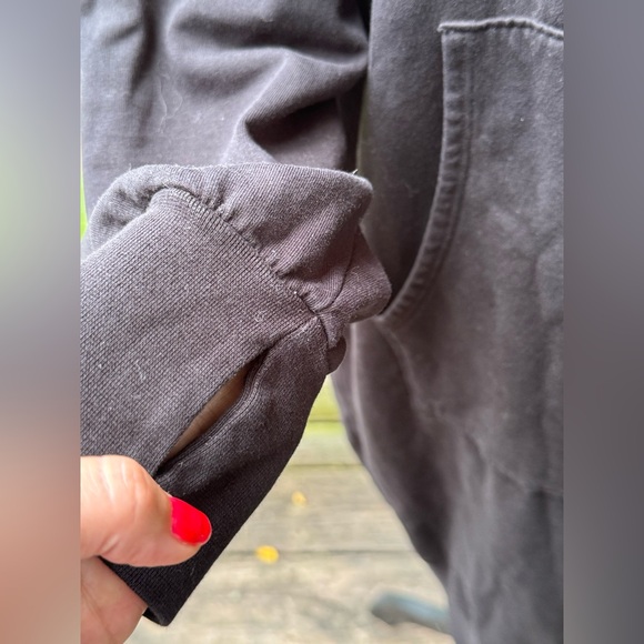 Electric & Rose cozy Sweatshirt Full Zip Hooded Dress Women 1X Black Pockets - Picture 5 of 6